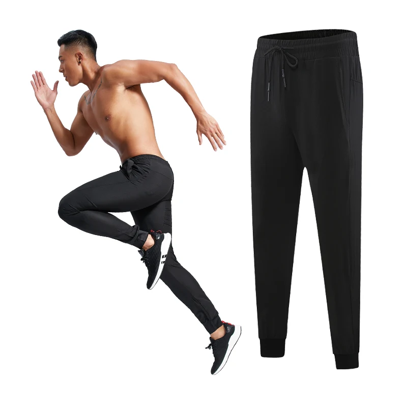 

Mens Training Pants Quick Dry Fitness Breathable Workout Trousers Slim Jogging Sweatpants Drawstring Man Running Pants