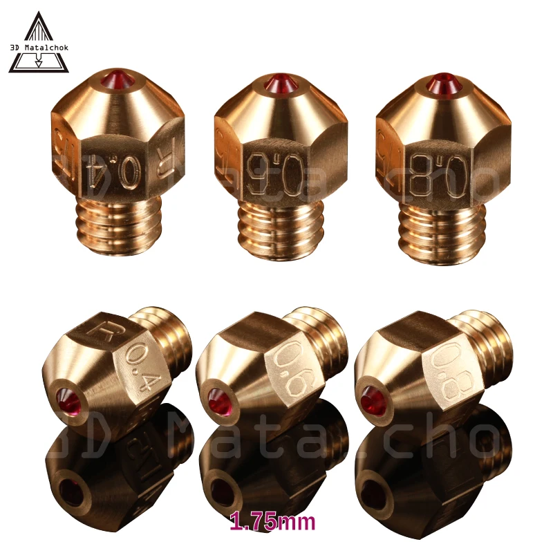3D Matalchok высококачественный принтер V6/Mk10/Mk8 Рубиновая насадка для E3d V6 Micro Swiss Cr10 Mk8