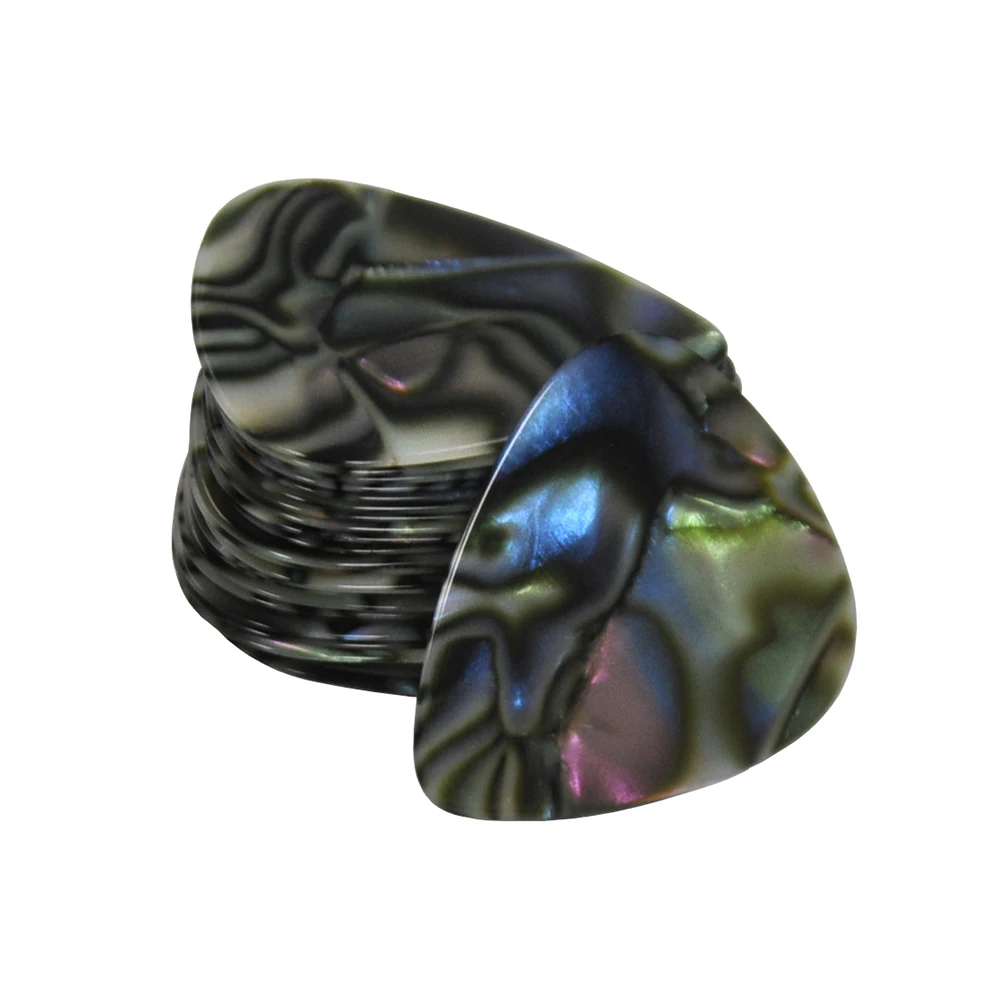 100pcs/lot Abalone Seashell Celluloid Guitar Picks Standard Plectra 0.71mm 0.96mm