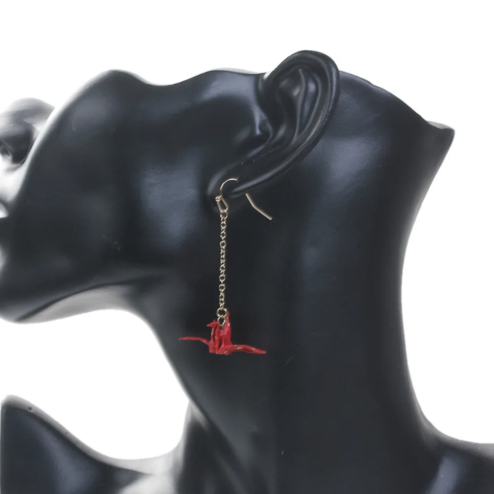 Серьги DoreenBeads в японском стиле, серьги-капли золотого цвета, оригами, кран 58 мм x 30 мм, размер стойки/проволоки:(21 калибр), 1 шт