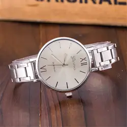 Geneve модные роскошные Брендовые женские часы маленький ремешок из нержавеющей стали Изысканные женские часы кварцевые наручные часы relojes