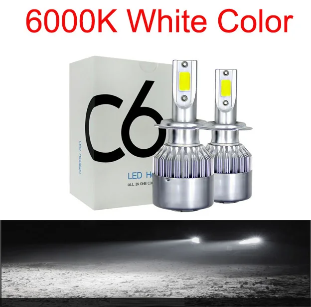 Elglux Авто 6000K 12000K светодиодный H4 H1 H3 H8 H9 H11 9005 HB3 9006 HB4 9004 9007 H13 880 H7 светодиодный фары для автомобиля свет лампы 12V - Испускаемый цвет: 6000K