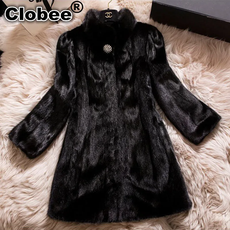 

Plus Size 4XL 5XL 6XL Faux Mink Fur Coats for Women Winter Long Fur Coat Synthetic Mink Fur Coat Ladies Fur Jacket
