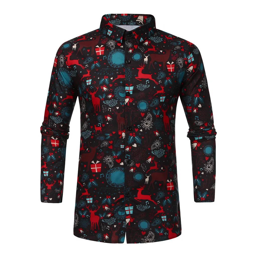 Мужская Рождественская блуза в стиле Харадзюку С 3D принтом, Повседневная блуза с длинными рукавами, рубашка, топы, футболки, верхняя одежда, Роскошная Одежда для мальчиков, 5 стилей - Цвет: BK