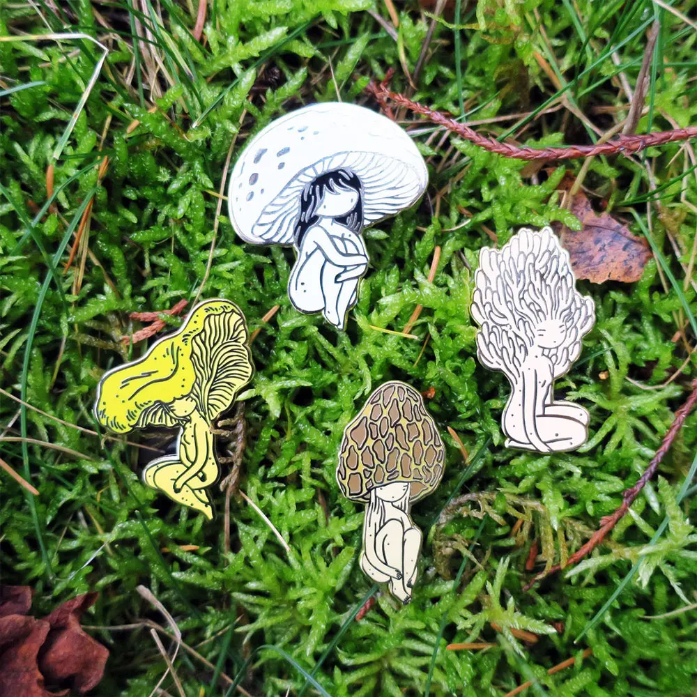 Mushroom Симпатичная Модная эмалированная брошь в виде гриба стиле унисекс для