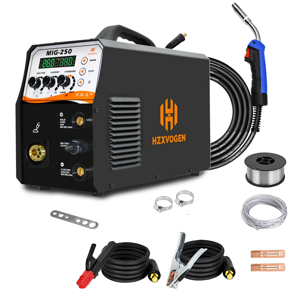 HZXVOGEN MIG Welding machine Semi-Automatic Argon Welding 4 in 1Tig Mig Mini Welding Inverter MIG-250 160 A Machine Welder hot air soldering Welding Equipment