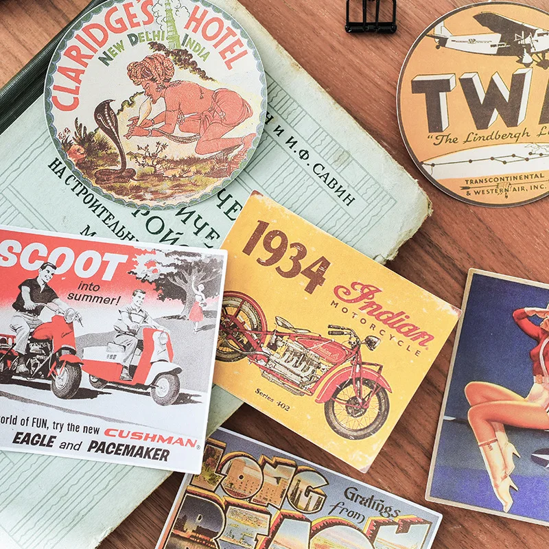 

Vintage Writable Label Retro tickets Kraft paper Europe map Car Decorative Sticker DIY Scrapbooking planner Diary Album