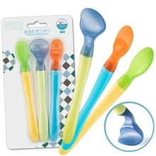 3 шт. безопасный мягкий силиконовый детский Ложки Посуда для кормления детская посуда столовые приборы набор ложек для кормления