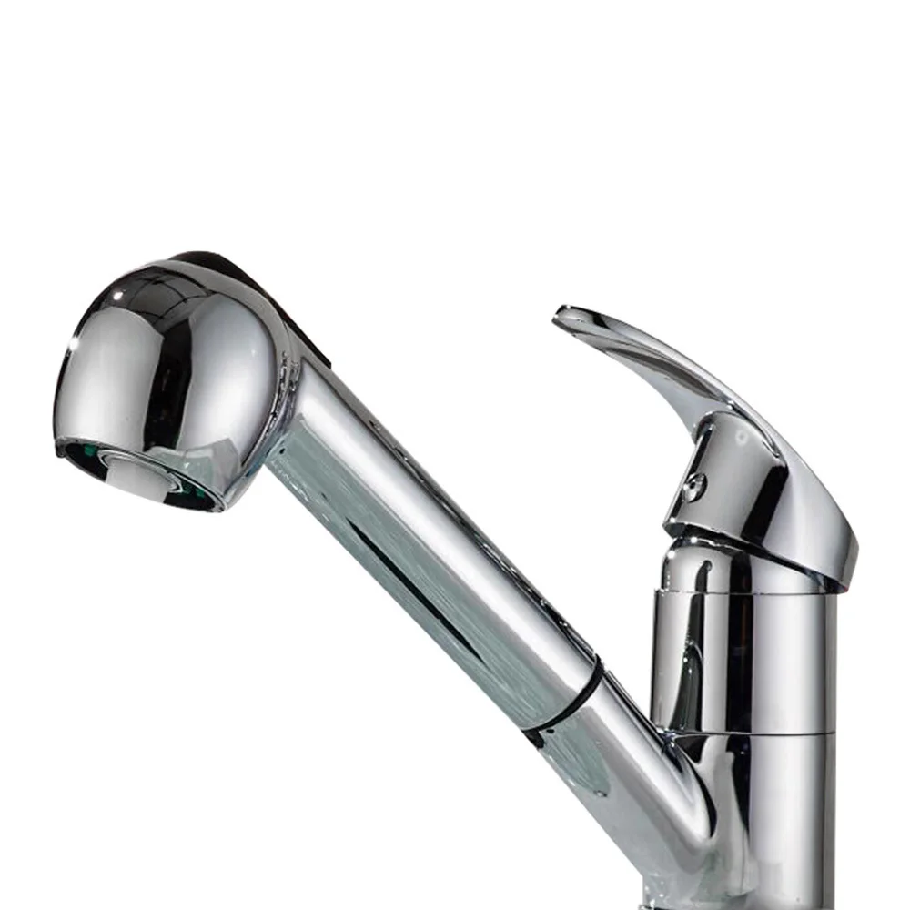 

Single Handle Low Arc Pull Out Kitchen Sink Faucet Cold And Hot Water Tap with Two Spray Model Kitchen Bathroom Faucet Supplies
