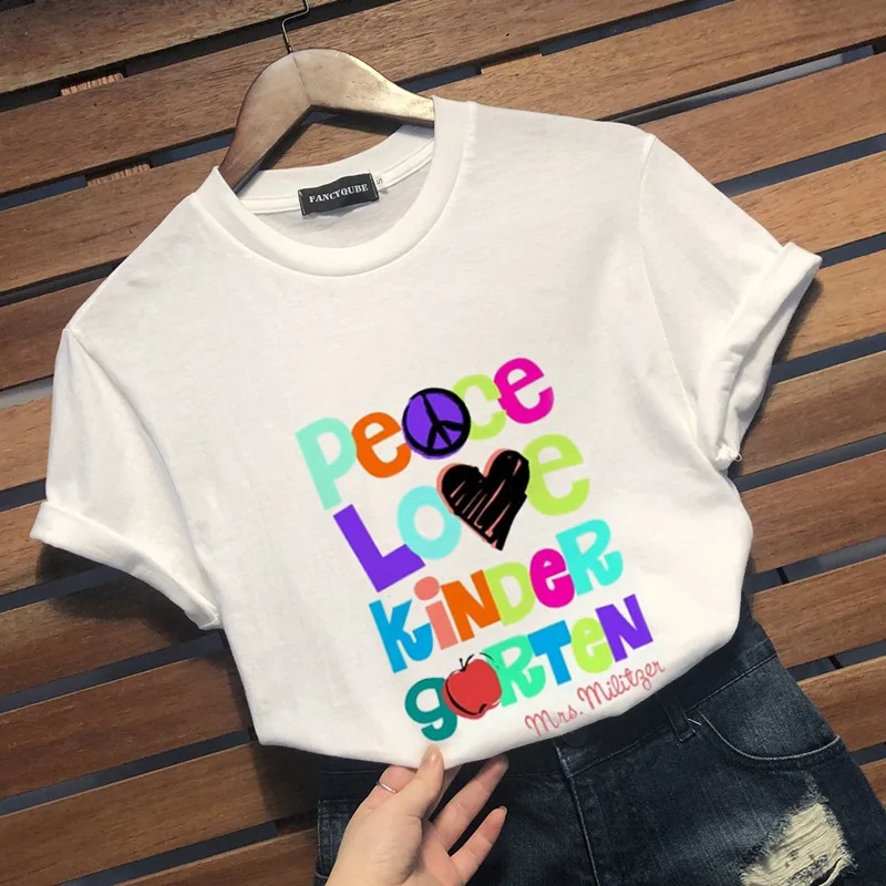 Женская футболка с надписью I'm Most peace love and светильник, женские летние свободные футболки, camiseta mujer S-XL