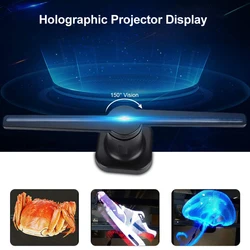 Proyector holográfico 3D con WiFi, proyector holográfico de 43CM, cuentas de proyección de publicidad, ojo desnudo, enchufe de la UE, decoración de luz