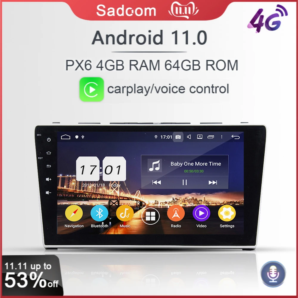 PX6 10.1&quot IPS DSP Android 11.0 4G 64GB Octa Core Car DVD Player GPS Map RDS Radio wifi car radio For Honda CRV CR V 2006-2011 |