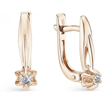 

Alcor earrings with 2 diamonds in red gold