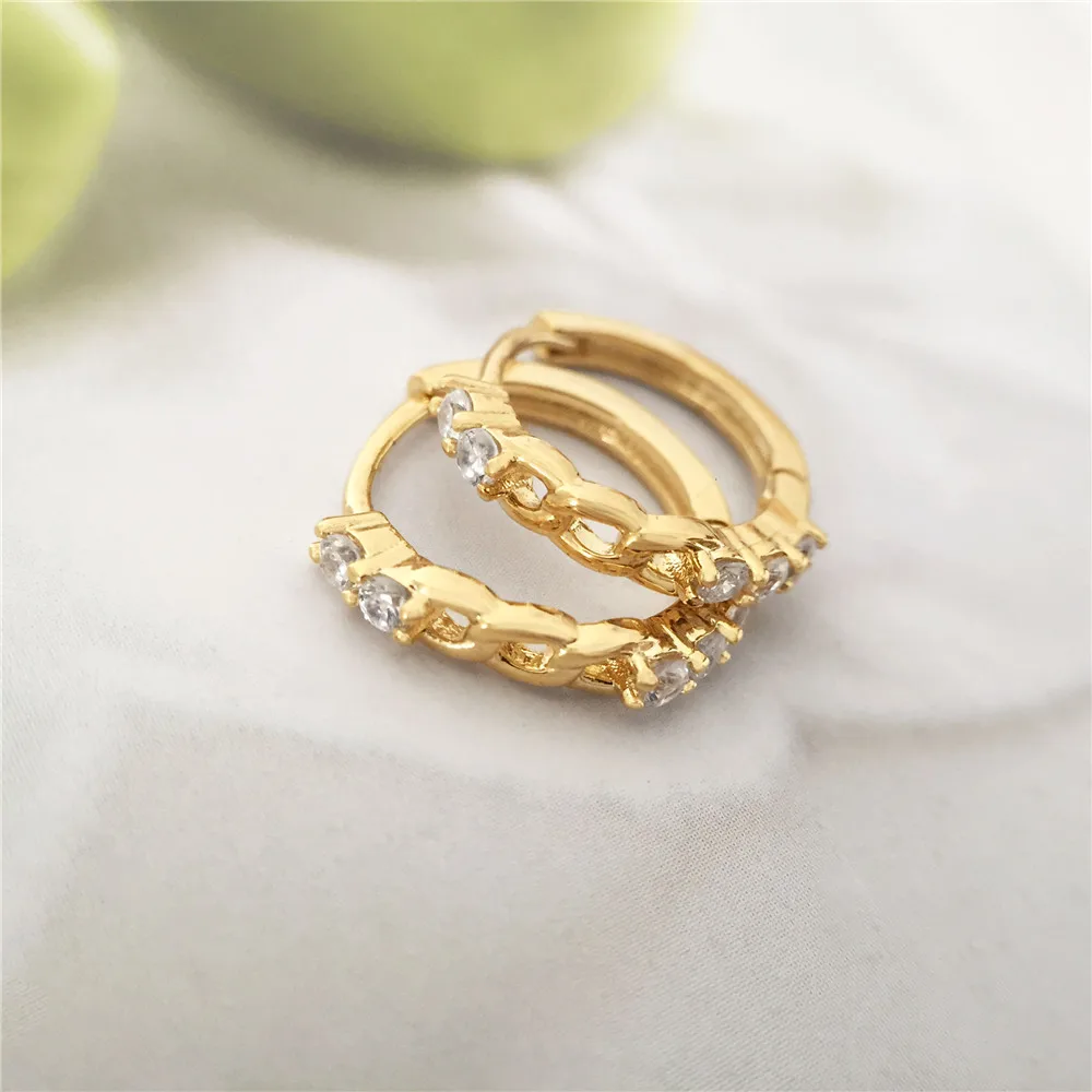 18K Gold Plate Classic Ear Buckle for Women Trendy Color Small Circle Hoop Earrings Punk Hip Hop Jewelry Accessories | Украшения и
