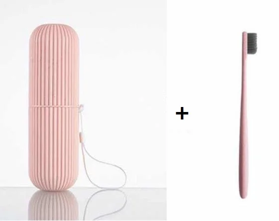 pink and brush Портативная креативная зубная щетка для мытье чашек Джейн ограничитель дорожный набор домашняя зубная щетка мужская женская пара студенческие стаканы для зубных щеток - Цвет: pink and brush