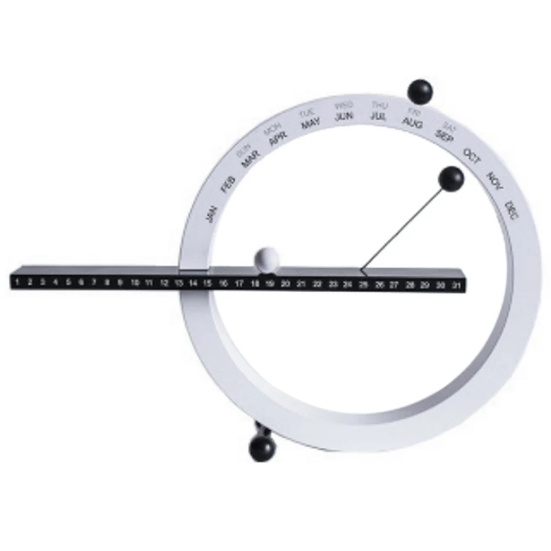 

Creative Magnetic Ball Wall Clock Perpetual Wall Calendar Novelty Home Decor European Style Living Room Bedroom Ornaments(White)