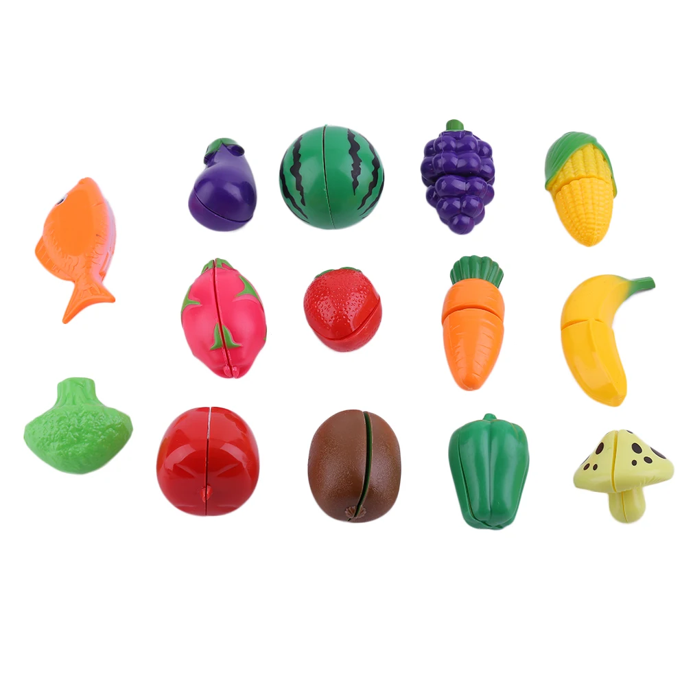 24 Pcs/Set Children Pretend Play Cut Fruit Pizza Food Toys Plastic Kids Kitchen House Toys Early Development New Hot