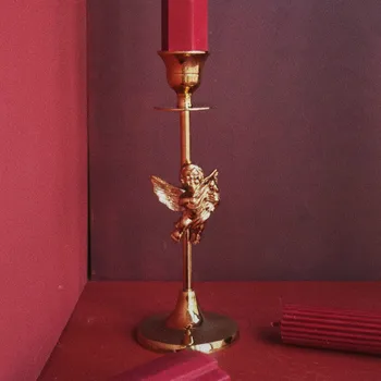 

Candle Holder Design Pure Color Handmade Wedding Candles Holder Metal Angel Candleabra decoracion para iglesia