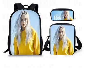 

Billie Eilish Print Children School Book Bags Set Spider-Girl 3 PCS/SET Fashion Kids Boys Girls School Backpacks Mochila