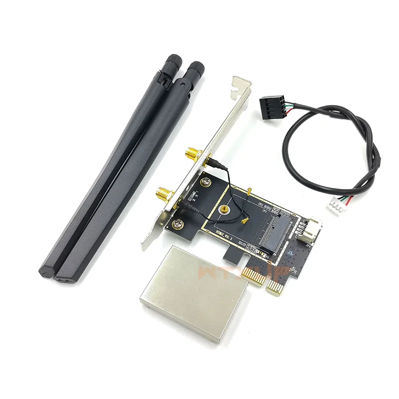 best usb wifi adapter M.2 WiFi Adapter M2 NGFF Key Một E Để PCI Express PCI PCIE Bluetooth Chuyển Đổi Cho Máy Tính Để Bàn PCI-E Card Mạng AX210 9260 8260 wifi and bluetooth card for pc Network Cards