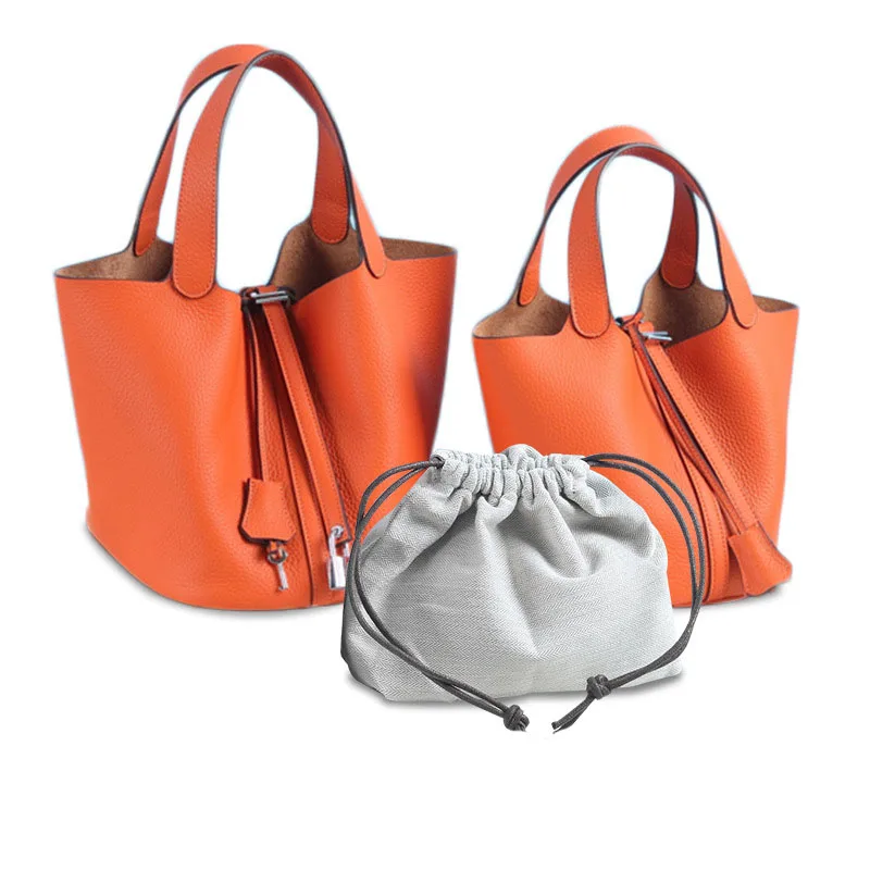 100% Genuine Leather Women Luxury Brand Handbags,Luxury Handbags Women Bags Designer Tote Bag Classical Soft Leather Bucket Bag 3
