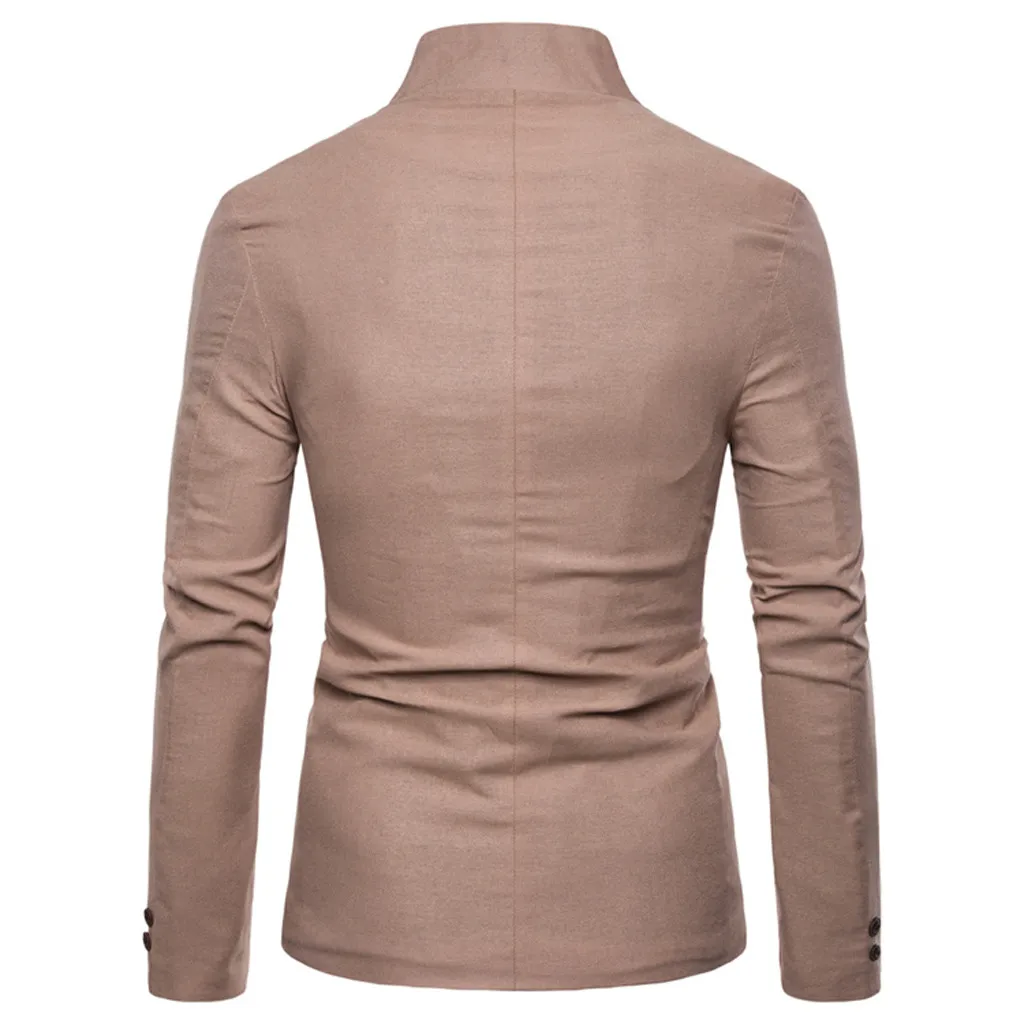 Slim fit мужской костюм куртка с модным tong chongfeng/мужской костюм Блейзер на каждый день со стоячим воротником карнавальный костюм homme солидных мужчин пиджак d91004