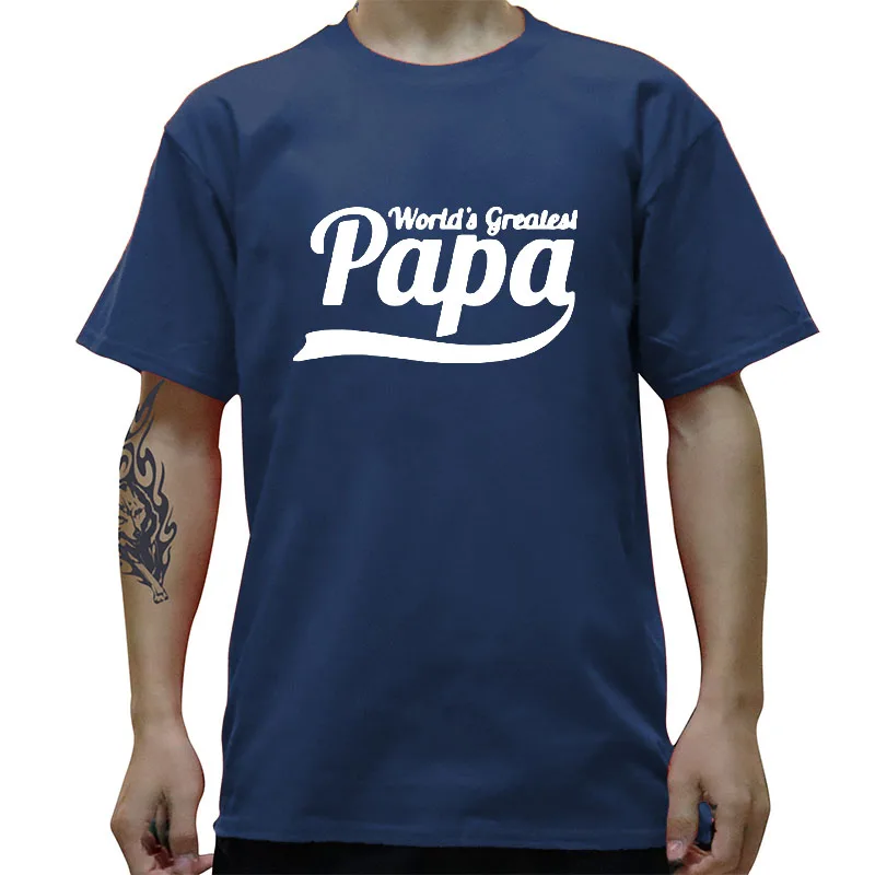 Забавная Мужская футболка с принтом &quotпапа&quot &quotЛучший в мире&quot &quotХлопковая