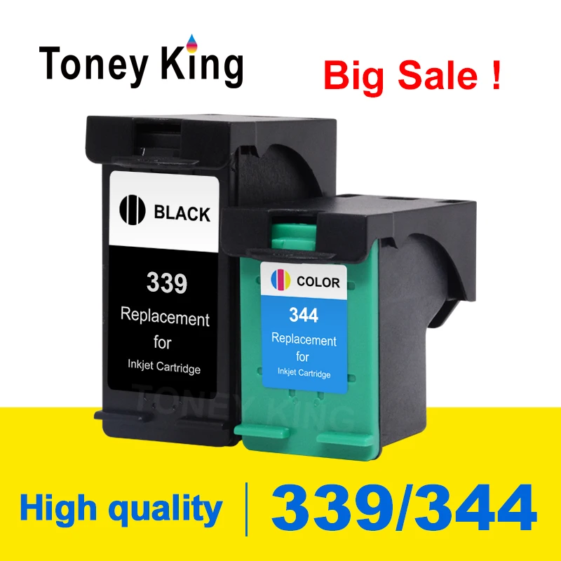 Чернильный картридж Toney King 339XL 344XL для принтера HP 339 344 Deskjet 6520 6540 5740 5745 5940 Photosmart 2575 2610