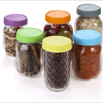 

8pcs Inner Diameter Plastic Leakproof Replacement Caps Lids With Silicone Sealing O Rings For Mason Jars Drinking Jars