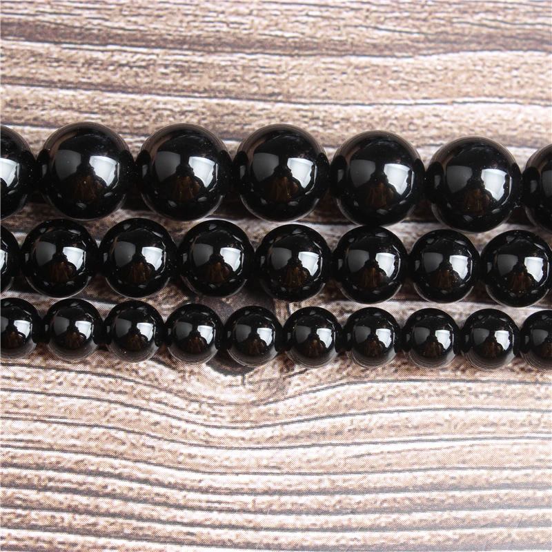 LanLi 4/6/8/10/12/14mm Fashion Jewelry Black Onyx Loose Beads Natural Stones DIY bracelet necklace Accessories | Украшения и