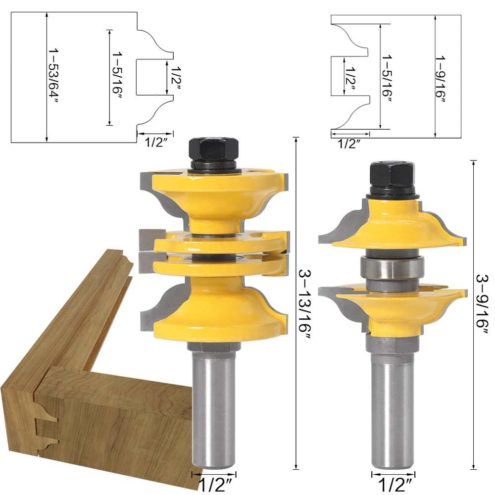 2 шт 12 мм 1/" хвостовик Регулируемый из твердой древесины дверной рамы нож резак маршрутизатор бит совпадающий Фрезерный резак набор для деревообрабатывающего станка