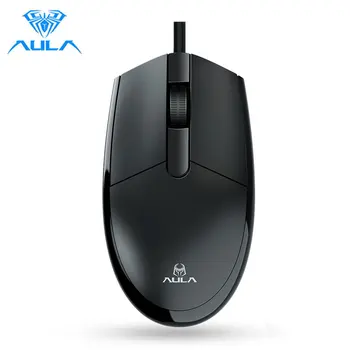 AULA M1 Wired Office Mouse USB Optical Rechargeable Mouse 1600 DPI New Light Ergonomic Mice