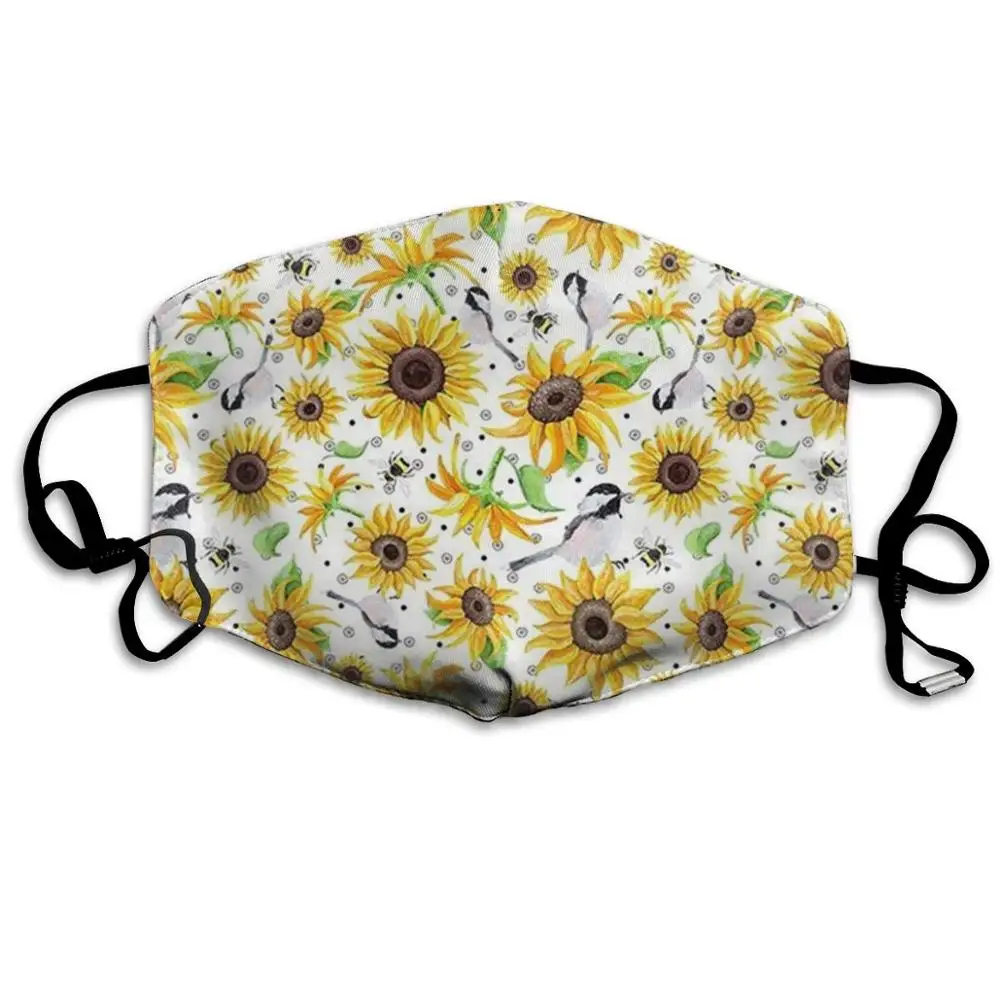 customized NOISYDESIGNS, милая Муфельная маска для лица, унисекс, Подсолнух, Стильный чехол, для велоспорта, Анти-пыль, защитный чехол для лица, маски, Новинка - Цвет: customized