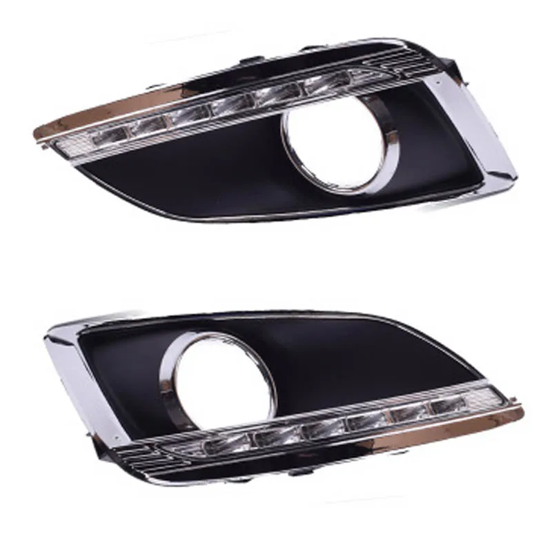 2 шт. led DRL для hyundai ix35 дневные ходовые огни дневного света led 2013 2012 2011 2010 2009 противотуманные лампы сигнала поворота Светильник Цвет: желтый, белый