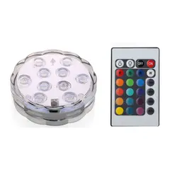 HLZS-2PCS 10 светодиодные лампы; погружение под водой RGB бассейн/ванна/светильник в ванну + пульт дистанционного управления