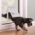 NIPEECO Pet Screen Door Sliding Safety Dogs Cats Door with Magnetic Flap Auto for Exterior Doors Lockable Pet Gate