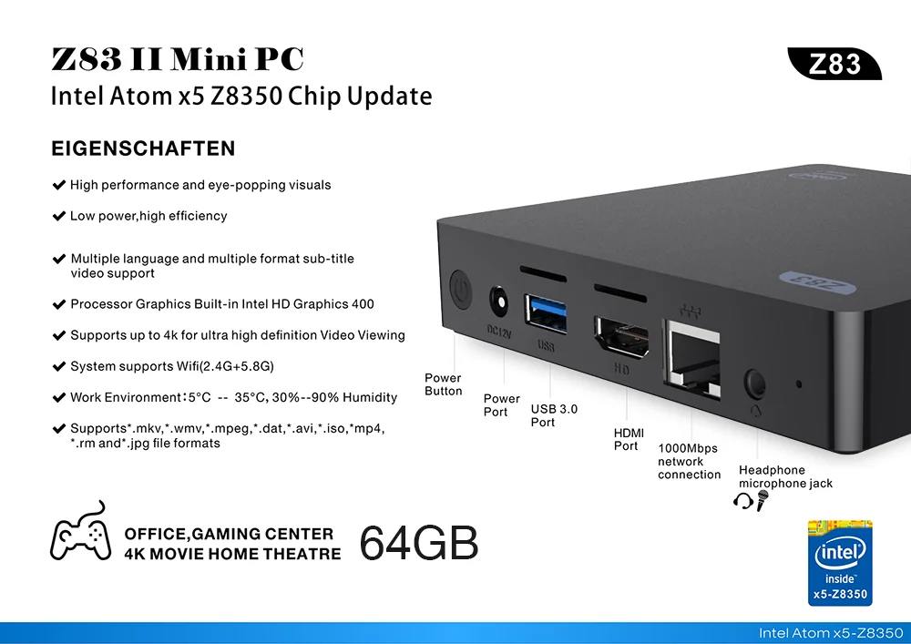 Z83II MiniPC-Intel-x5-Z8350-2