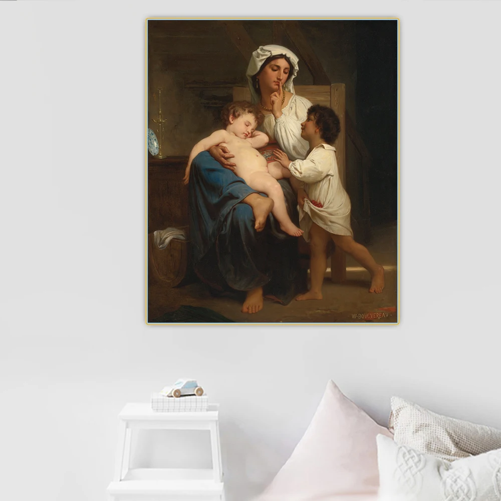 Цитон Вильям Адольф Bouguereau Sleep (ca.1866 Canvas Холст Картина маслом Художественный