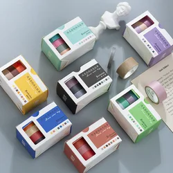 Lot de 8 rubans Washi de couleur Pure, série de couleurs de Film, Style Ins, Stickers Morandi de base pour Journal, fournitures de papeterie décorative 