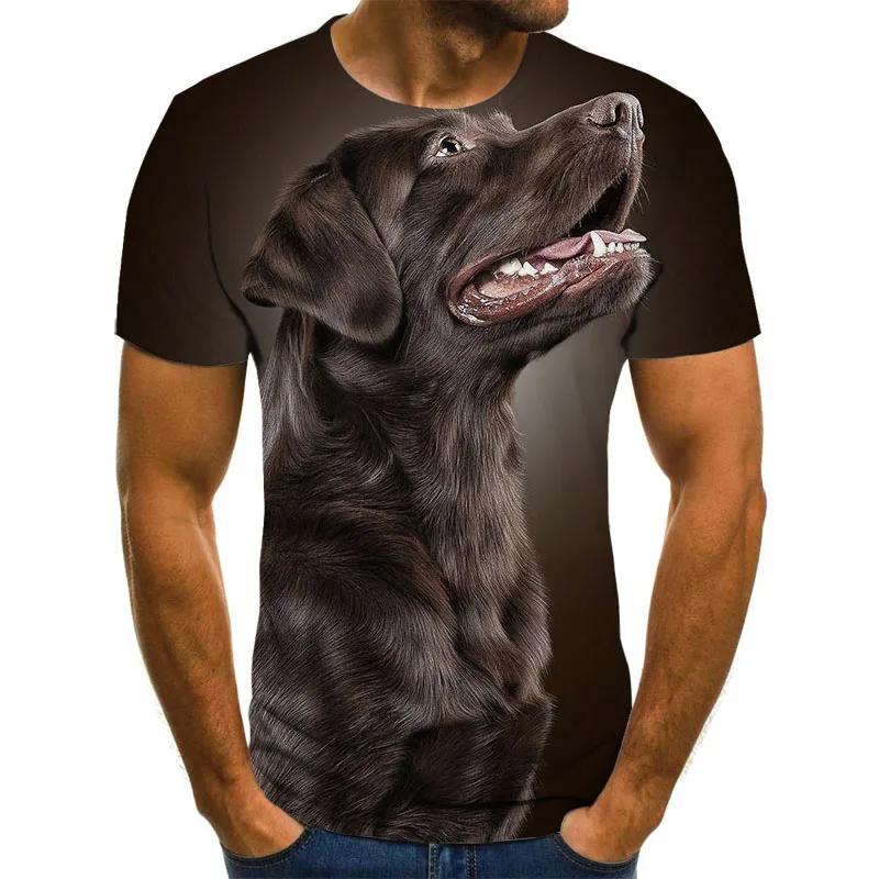 

3D T-Shirts interesting men's tops O-neck shirts plus size streetwear Dog pattern men's T-shirt men's summer casual
