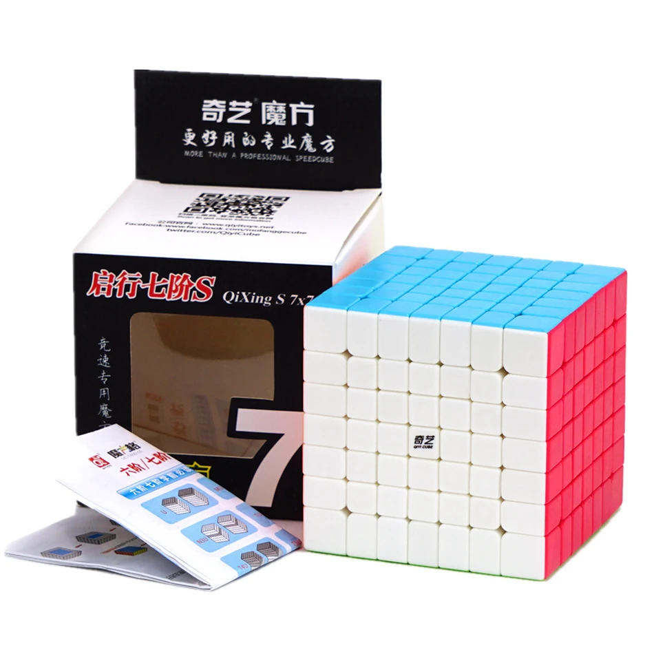 Qiyi Professional Speedcube Black and Stickerle QiYi 7x7x7 6x6x6 Magic Cube MofangJiaoshi 4x4 5x5 Speed Puzzle Toy 8