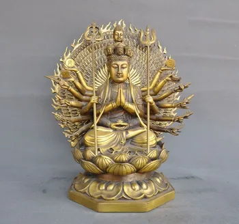 

wedding decoration Tibetan Buddhism bronze 1000 arms Avalokitesvara Kwan-Yin goddess Buddha statue