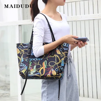 

Brand Designer Handbags Women's Shoulder Bag Large Capacity Graffiti Printing Casual Tote Bags for Women 2020 Sac A Main Femme