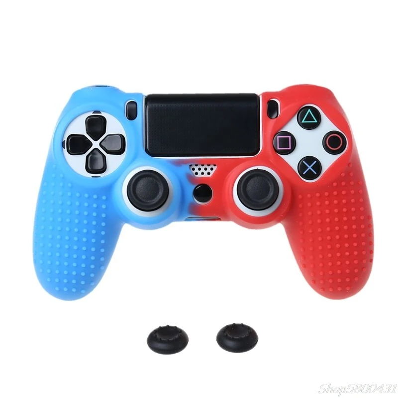 

1Set Studded Dots Case Protector Silicone Rubber Protective Cover with Joystick Cap for Sony PS4 Slim/Pro Controller O23 20