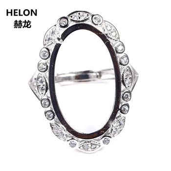 

Wholesale 925 Sterling Silver 13x21mm Oval Cabochon Semi Mount Engagement Wedding Ring for Amber Agate Garnet Jewelry Setting