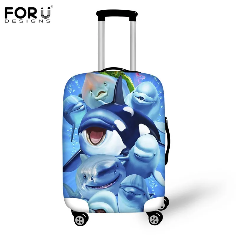 FORUDESIGNS/защитный чехол для багажа с 3D изображением морских животных, плотный эластичный чехол для костюма, чехол для багажника, чехол для багажа на колесиках, дорожная сумка для пыли - Цвет: QE253