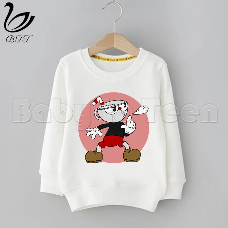 Cuphead/рождественские детские толстовки с капюшоном и забавным принтом с героями мультфильмов; Детские свитшоты с капюшоном; повседневные свитшоты; осенне-зимняя толстовка с капюшоном - Цвет: U