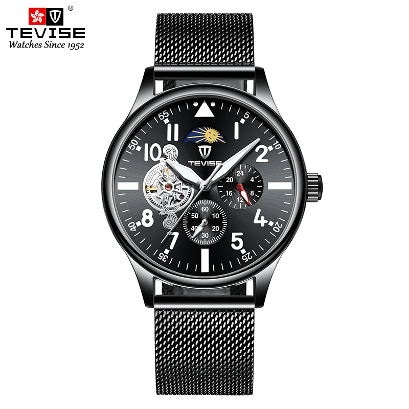 Часы со скелетом, новинка, спортивные механические часы Tevise, роскошные часы для мужчин, s часы, Топ бренд, Montre Homme, часы для мужчин, автоматические часы