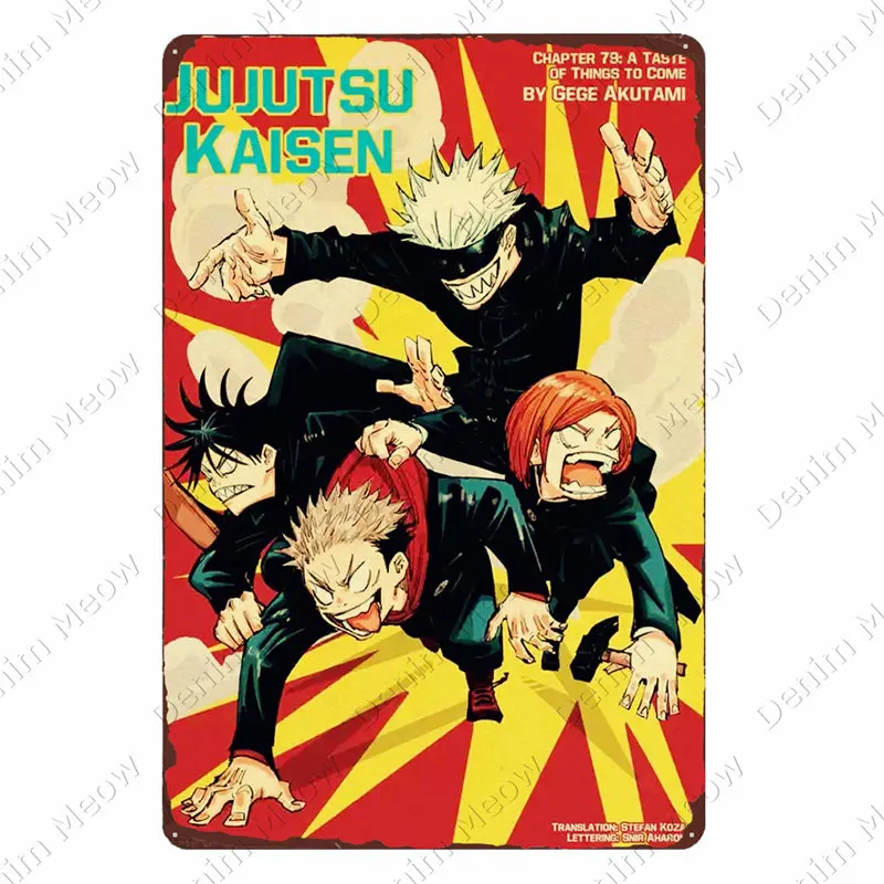 Jujutsu Kaisen Vintage Metal Poster, Anime Tin Sign, Bar, Pub Club, Cafe, Home Wall Decoration, Gojo Satoru Metal Plate, N385