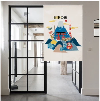 

Japan style cotton Japanese travling door window curtain home decoration hanging living room kitchen cafe bar coffee house